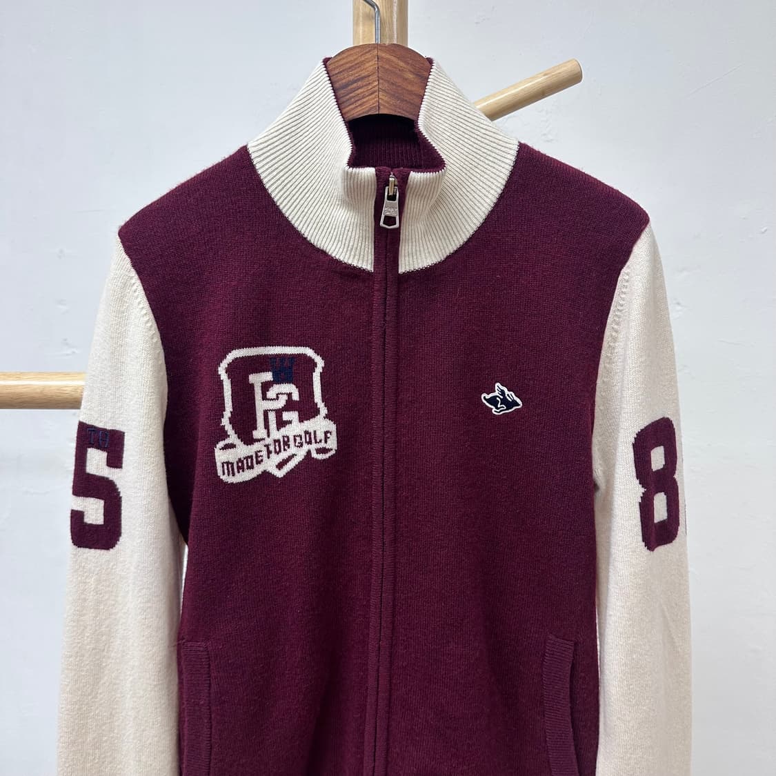 파리게이츠 골프웨어 여성 방풍 울캐시미어 집업가디건 0사이즈 J25 상품이미지2