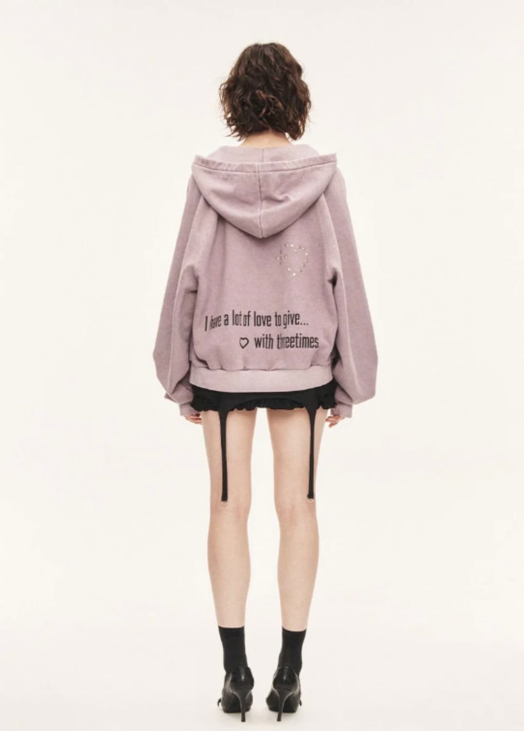 (일괄) 쓰리타임즈 미드나잇 스터드 후드집업 + 가터 스커트 상품이미지4