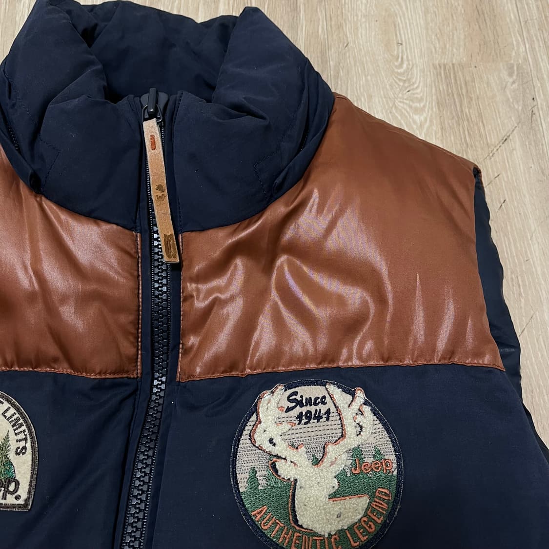지프 Jeep 빈티지 패치 패딩 조끼 L(100) 상품이미지2