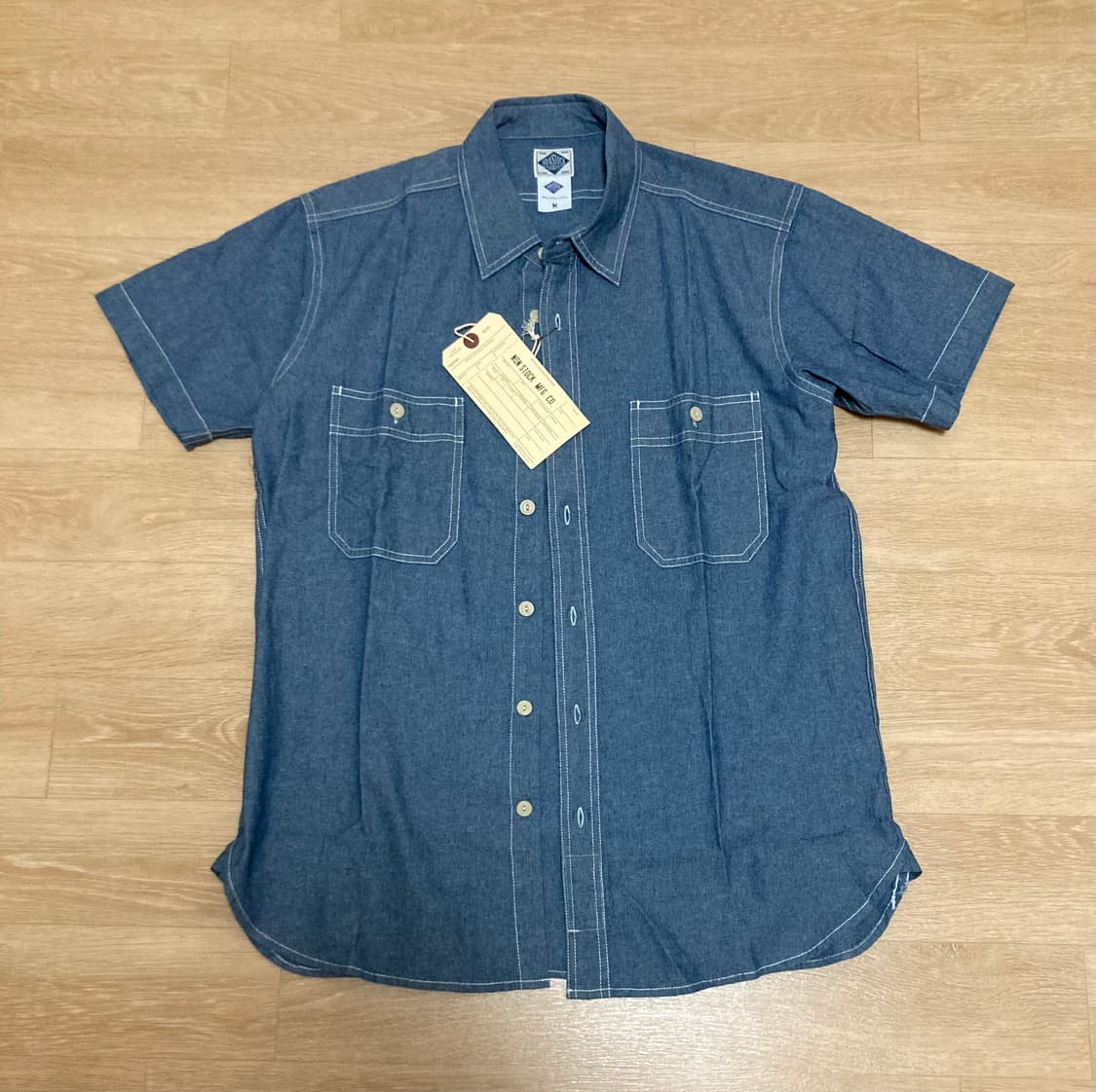 브론슨 논스탁 샴브레이 반팔 셔츠 M 상품이미지1