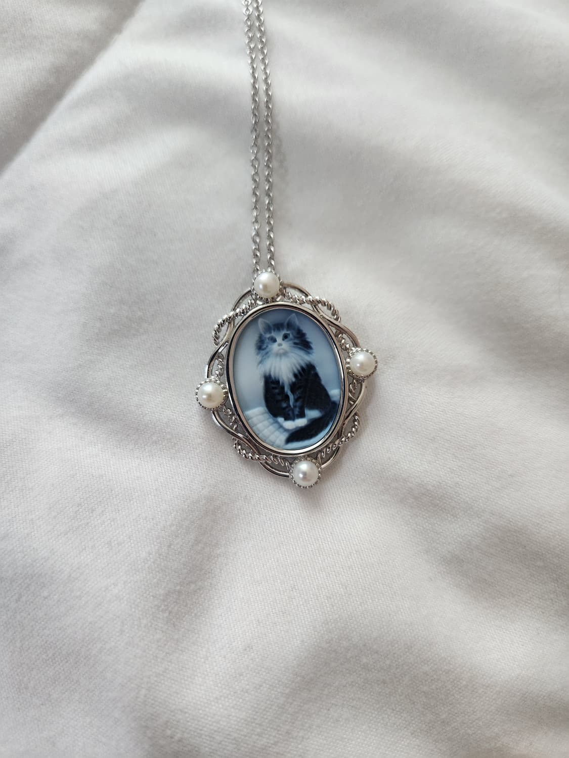 아게이트 고양이 카메오 펜던트 목걸이 상품이미지2