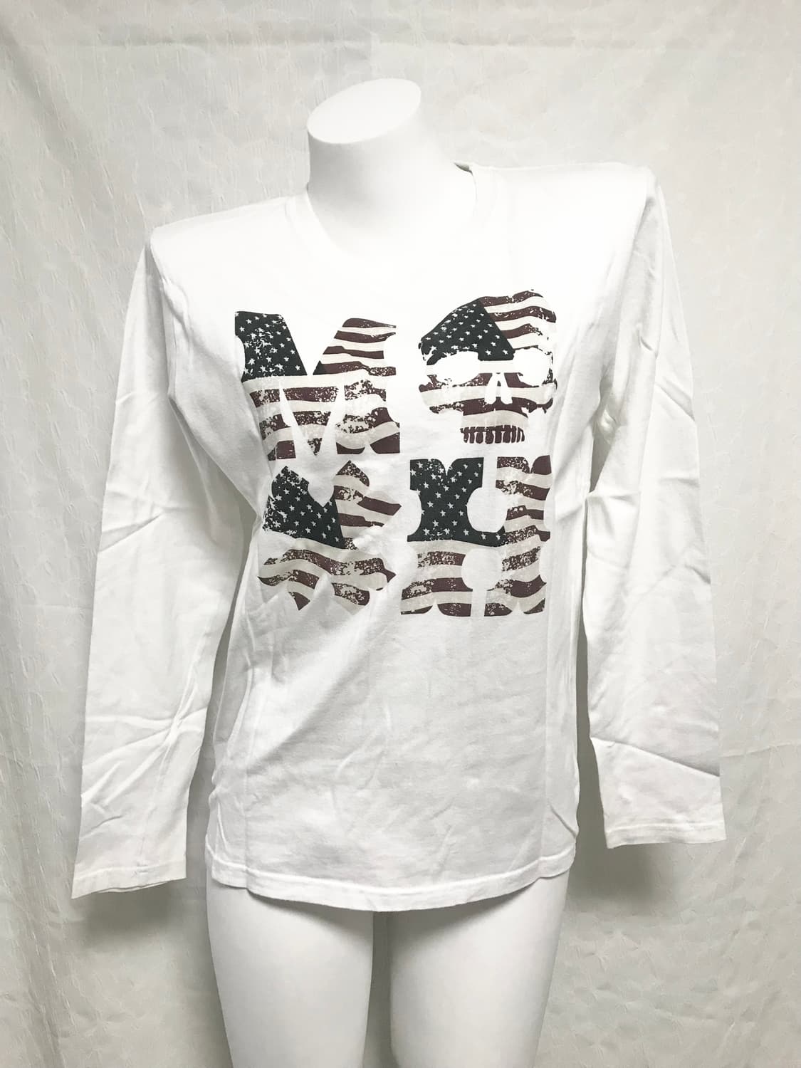 빈티지 펑크 해골 성조기 레터링 롱슬리브 탑 상품이미지2