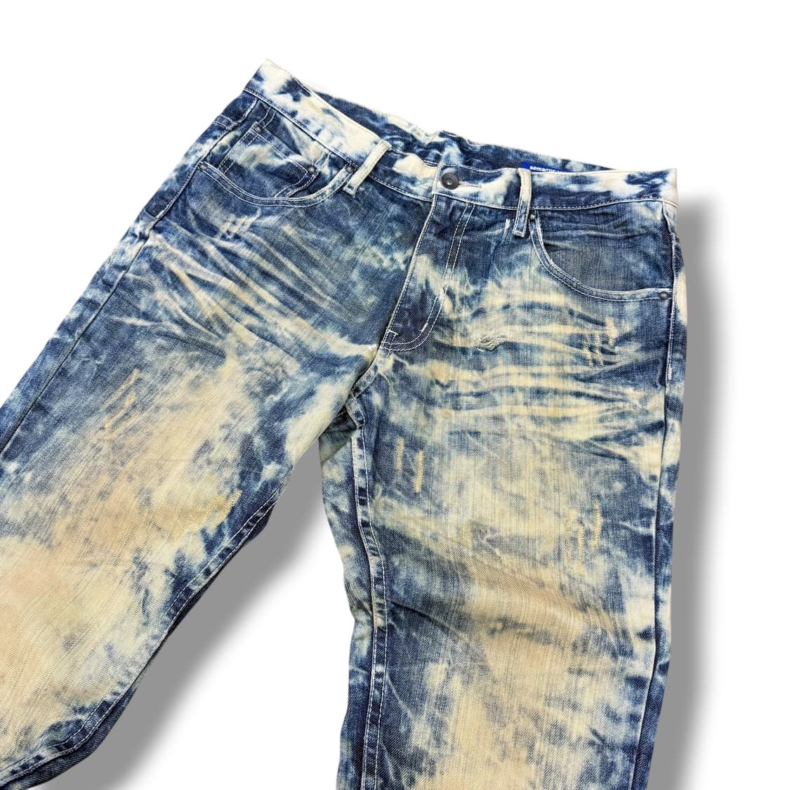 Semantic Design 타이다이 워싱 테이퍼드핏 데님 롱팬츠 상품이미지4