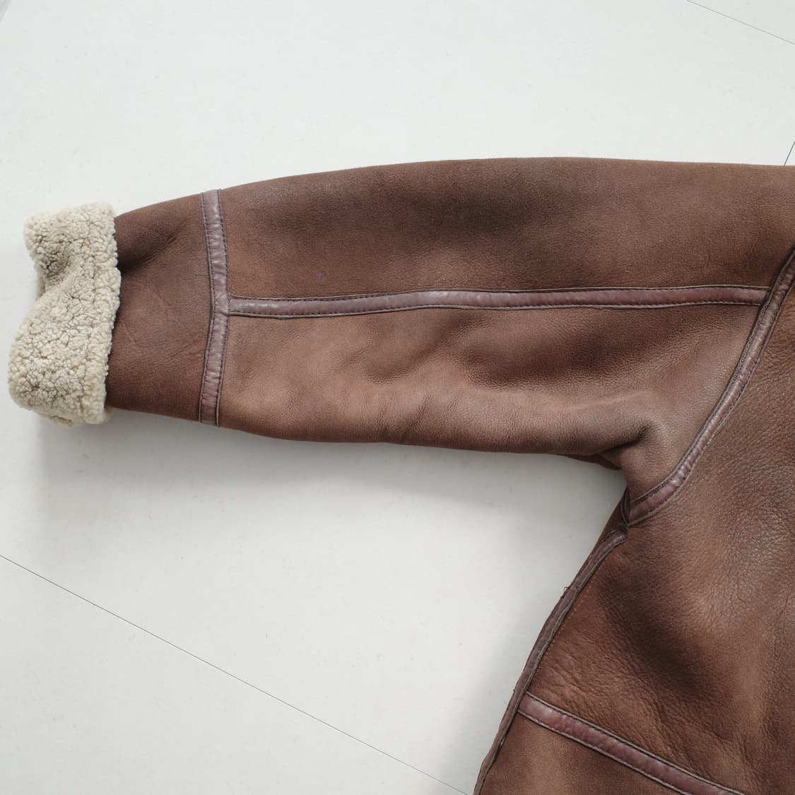 90s 노티카 리얼 양털 스웨이드 가죽 무스탕 무톤 B3 플라이트 자켓 상품이미지10