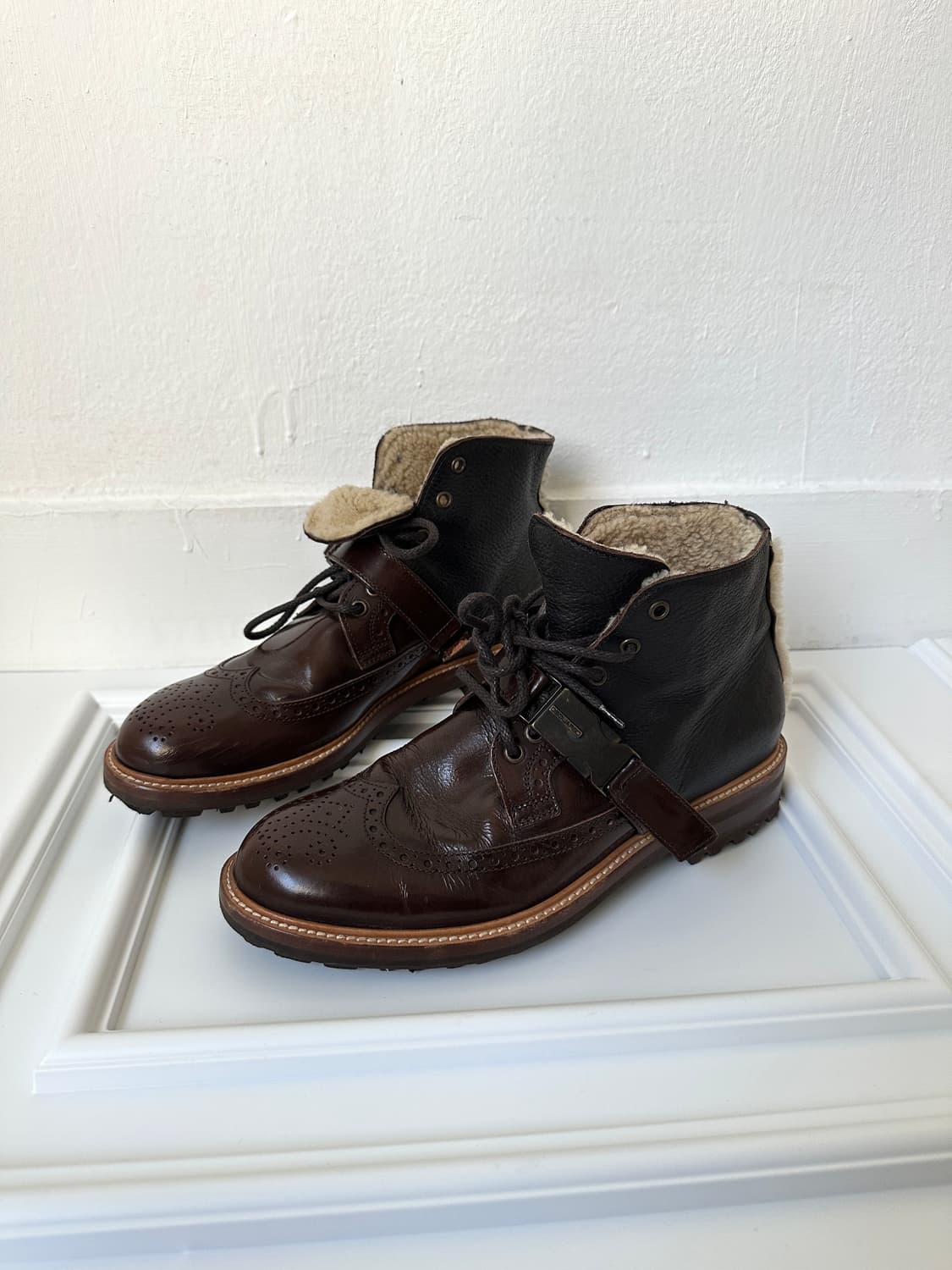 디스퀘어드 아카이브 메탈버클 레더 퍼 부츠 상품이미지2