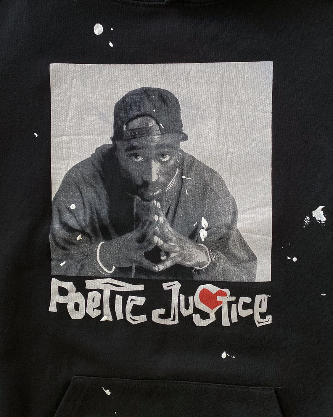 Poetic Justice 2pac 페인팅 블랙 후드티 상품이미지5