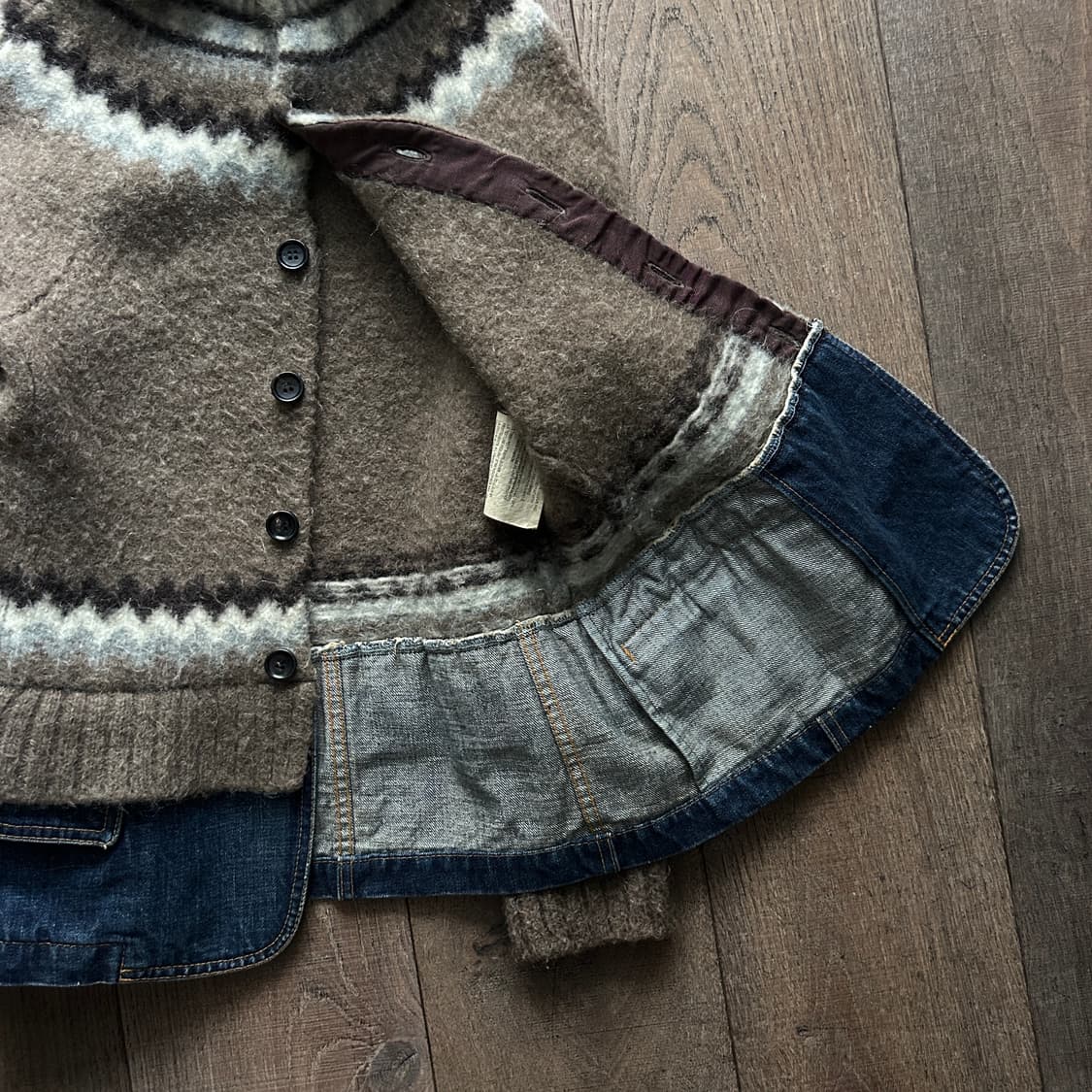 Denim Docking Nordic Knit Jacket 상품이미지6
