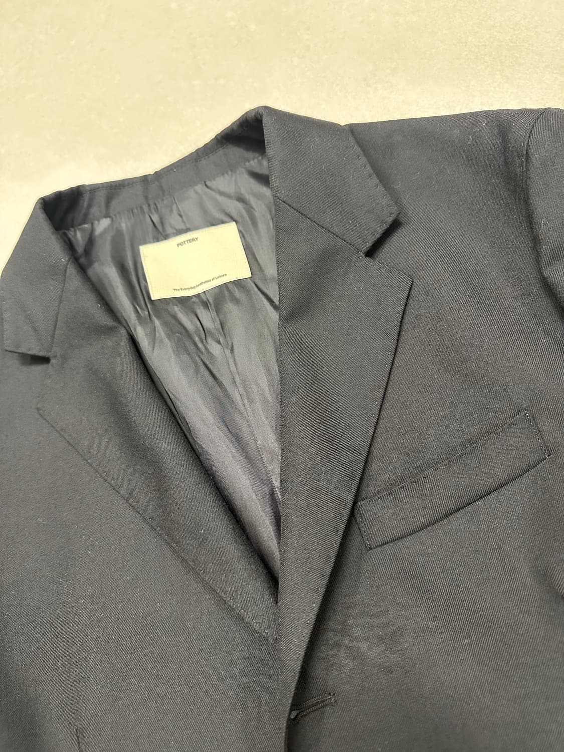 포터리 울 셋업 블랙 3/4 상품이미지3