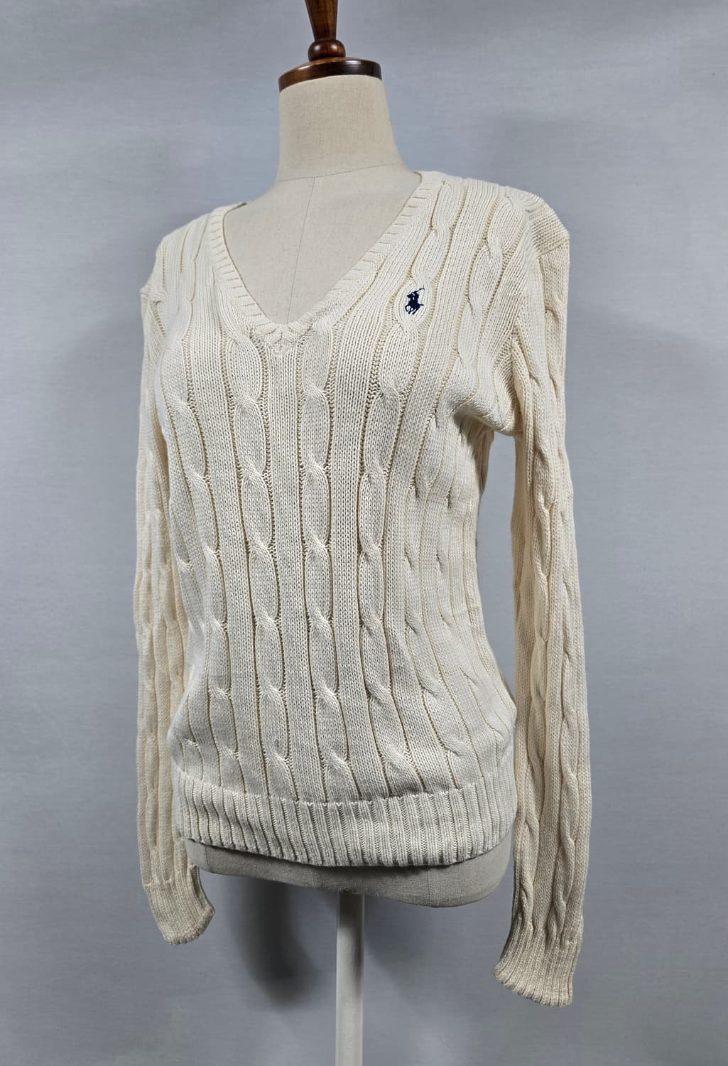 폴로랄프로렌 케이블 코튼 브이넥 니트 M 상품이미지1