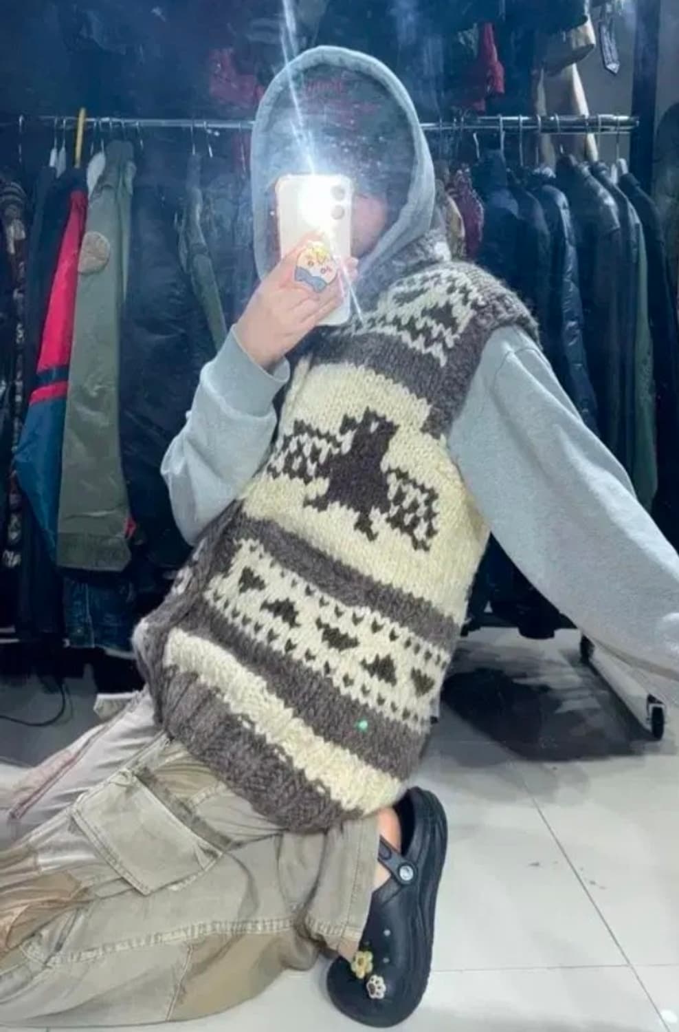 캐나다 코위찬 양털 스웨터 베스트 상품이미지9