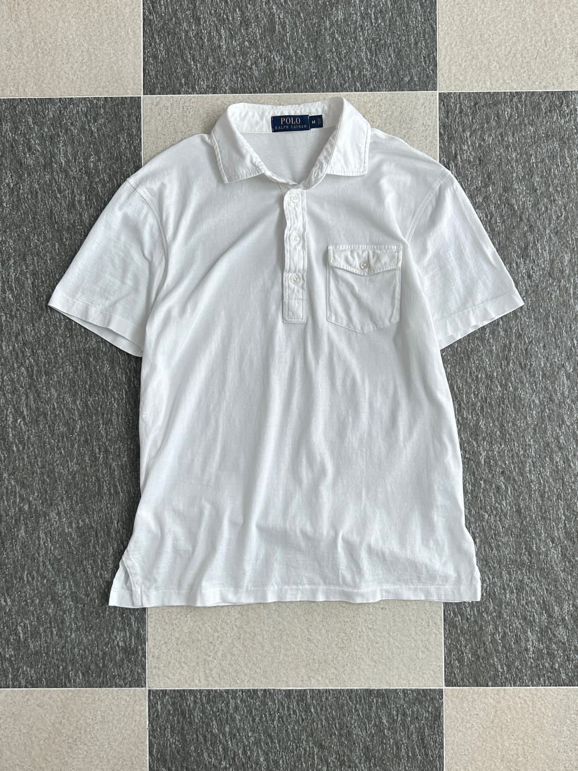 폴로 랄프로렌 화이트 포켓 카라 티셔츠 상품이미지1