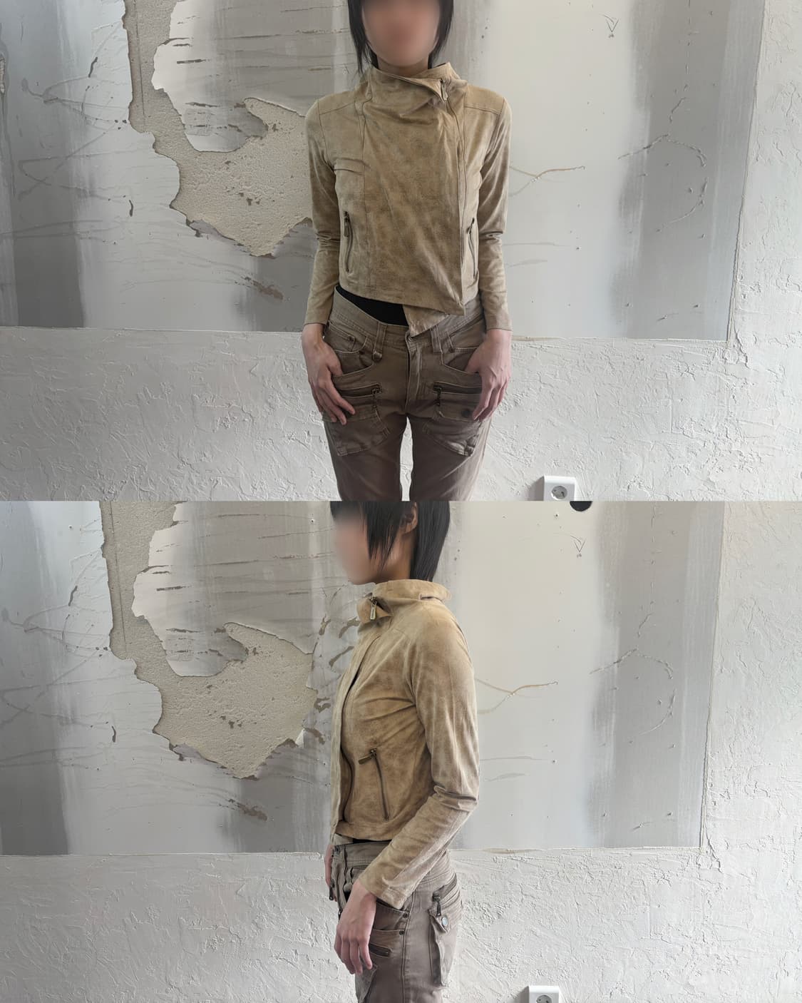 beige suede jacket 상품이미지1