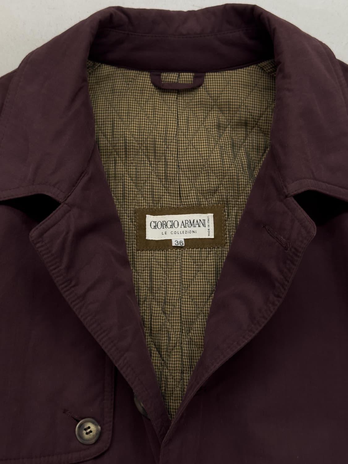 90년대 조르지오 아르마니 발마칸 퀼팅 코트 상품이미지5