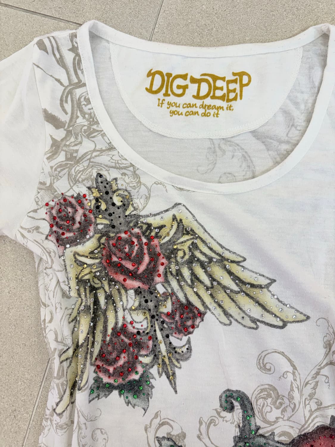 디그딥 화이트 큐빅 반팔 상품이미지3