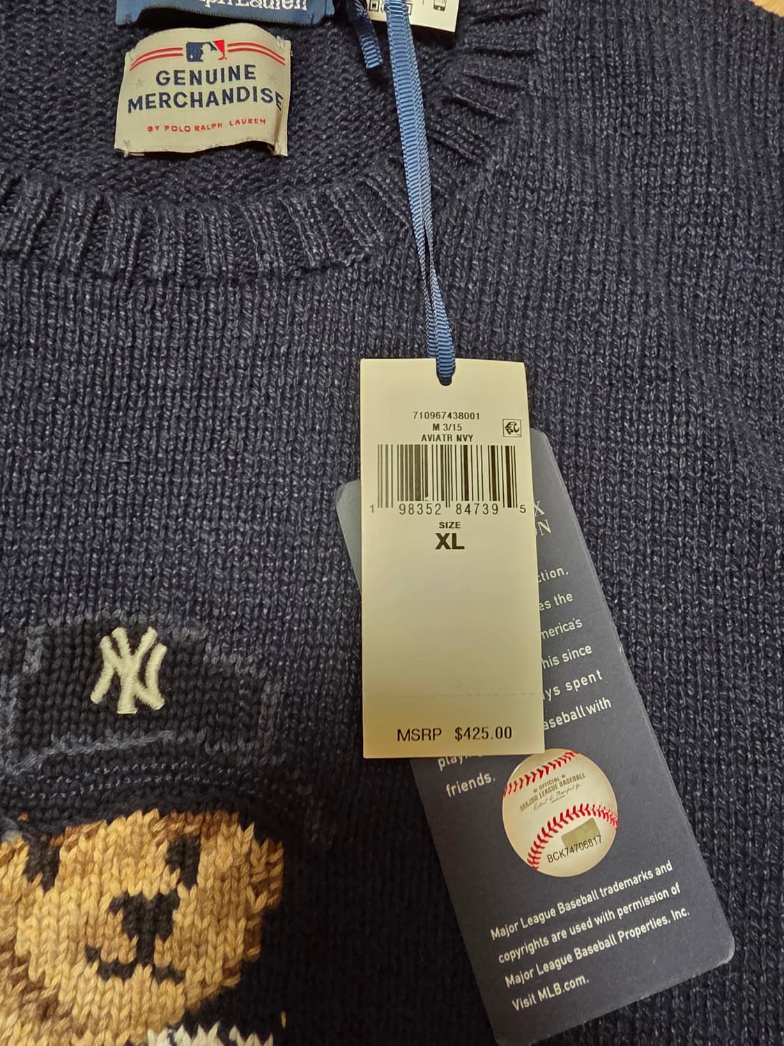 폴로 랄프로렌 양키스 베어 니트 상품이미지4