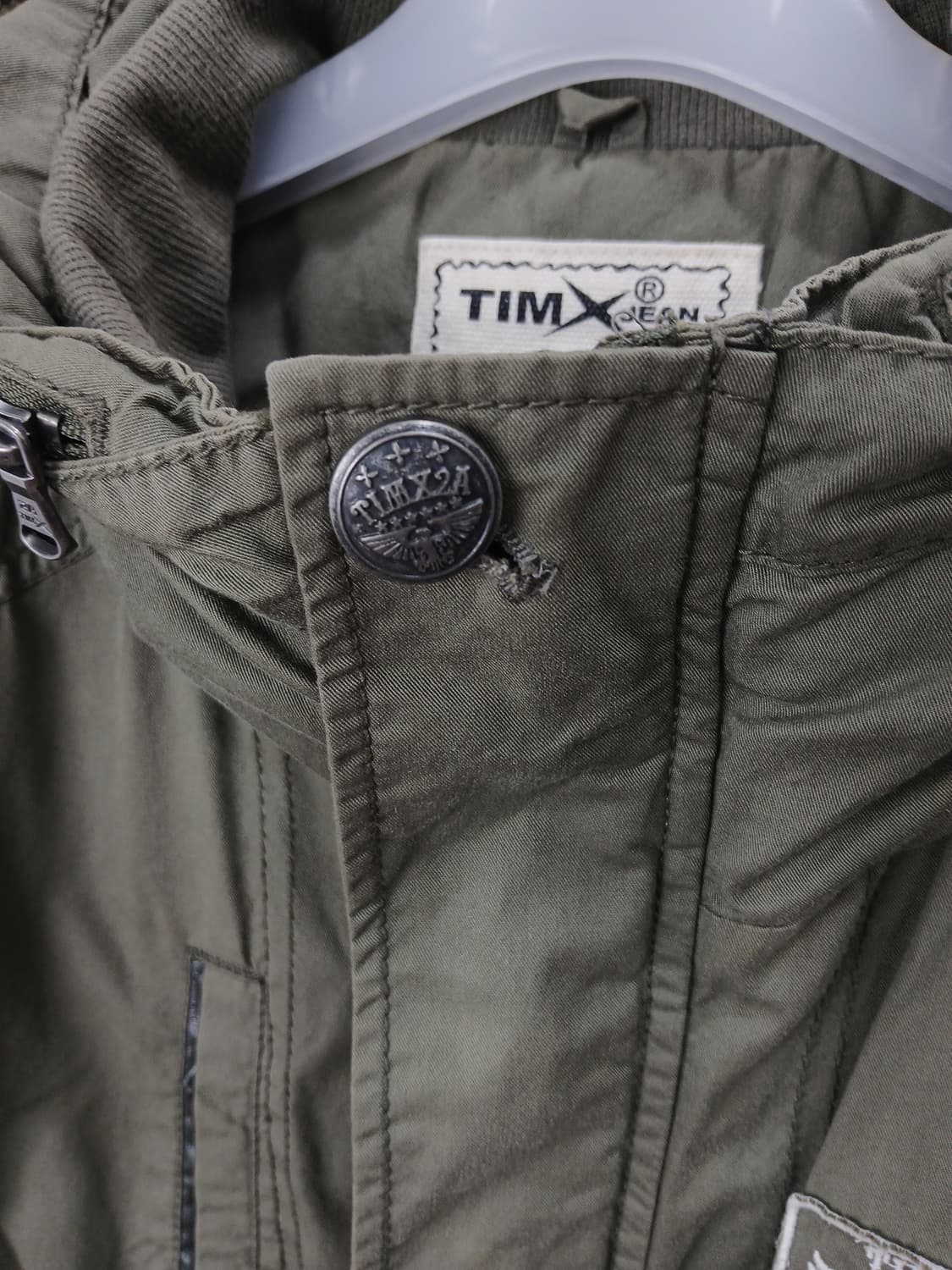 
TIMX JEAN 카키색 후드 야상 점퍼 상품이미지6