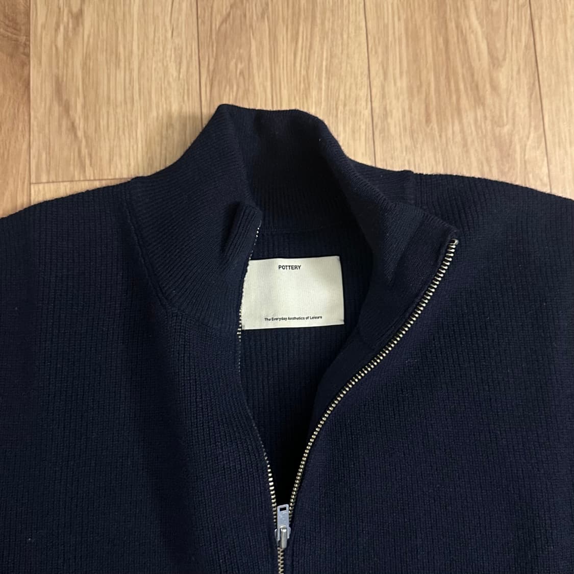 포터리 POTTERY 메리노 울 집업 니트 다크네이비 2 상품이미지2