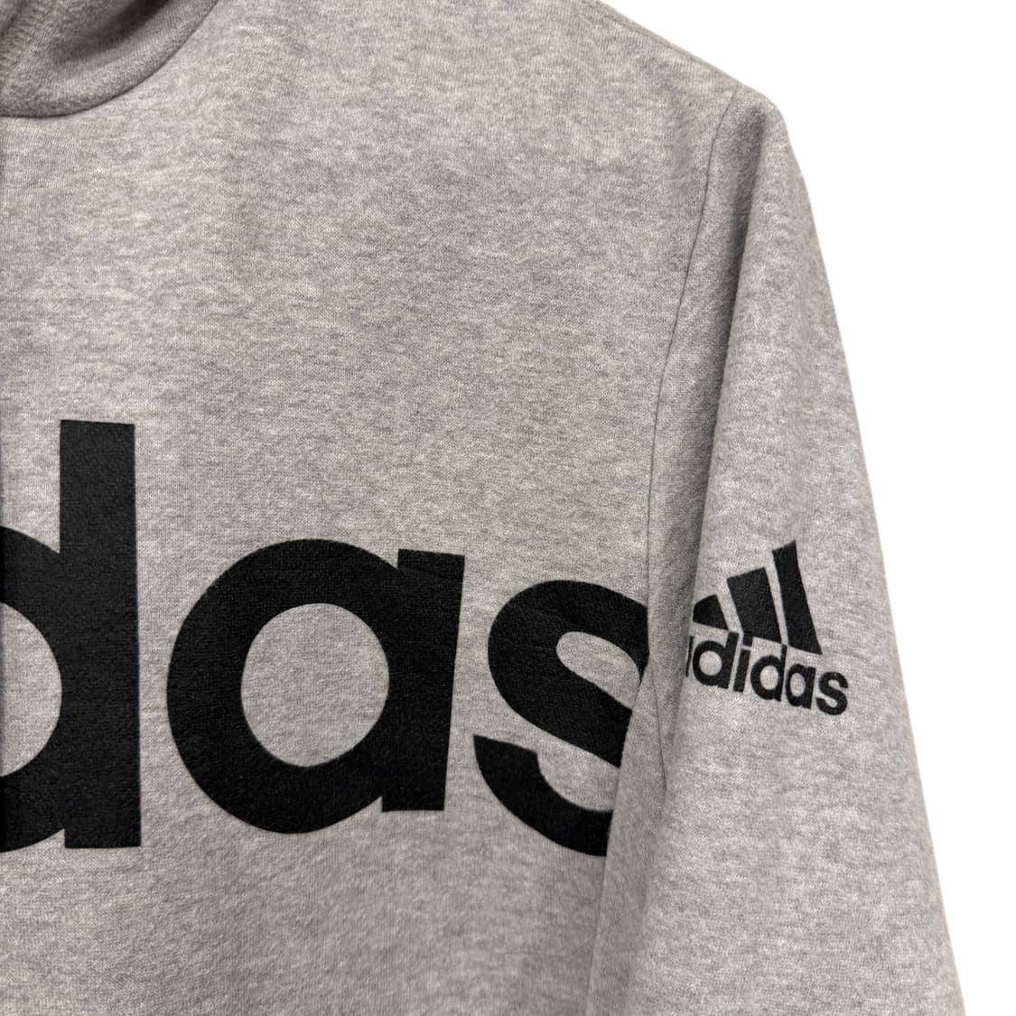 아디다스 리니어 풀오버 기모 후드티 95 그레이 상품이미지2