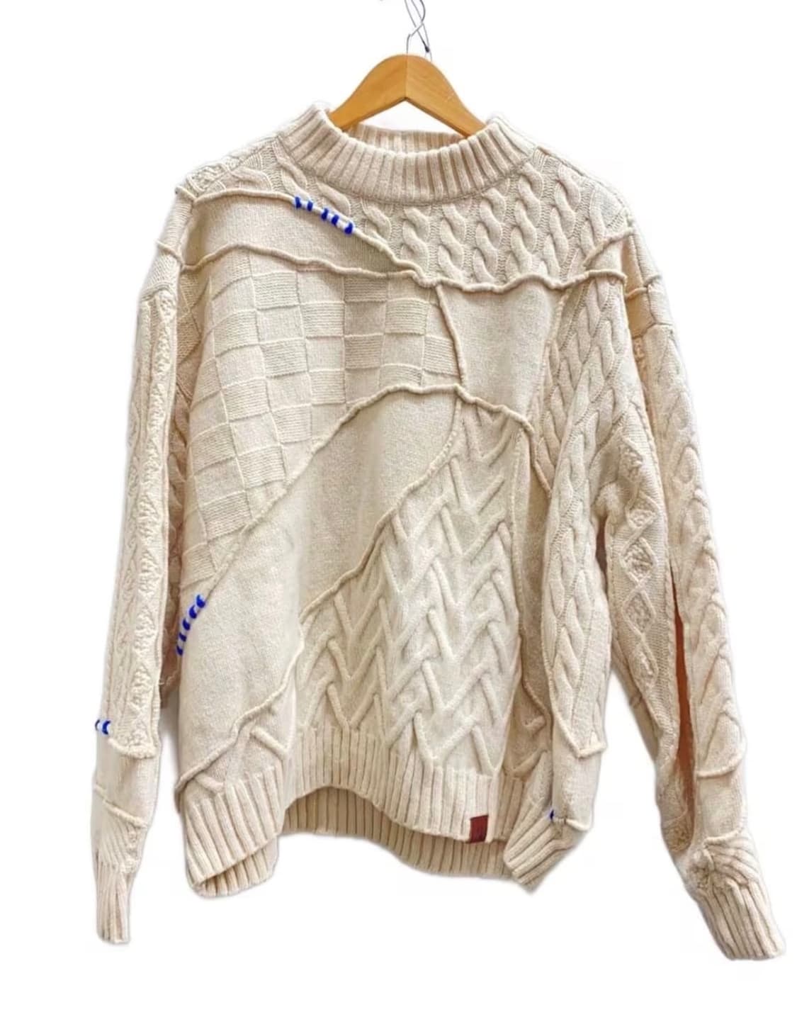 자라 x 아더에러 패치워크 오버사이즈 니트 스웨터 크림 상품이미지2