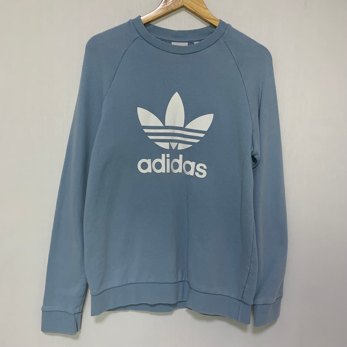 아디다스 빈티지 트레포일 로고 맨투맨 하늘색 L 상품이미지2