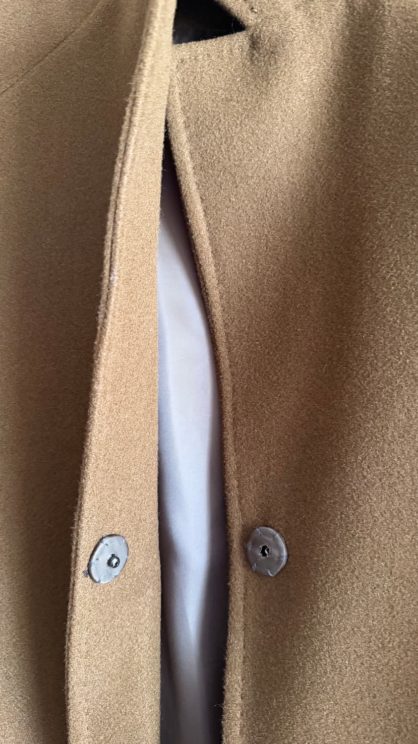 카멜 브라운 모혼방 카라 라글란 8부 소매 루즈핏 롱 코트 프리사이즈 상품이미지3