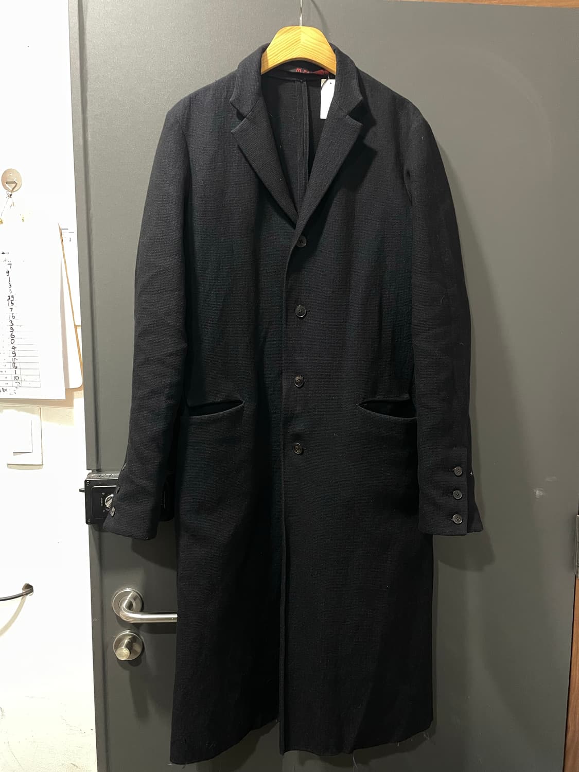 M.A+ 4 BOTTON BLACK STILL UNLINED COAT 상품이미지1