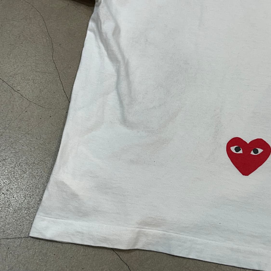 M 꼼데가르송 X 나이키 화이트 반팔티 상품이미지8