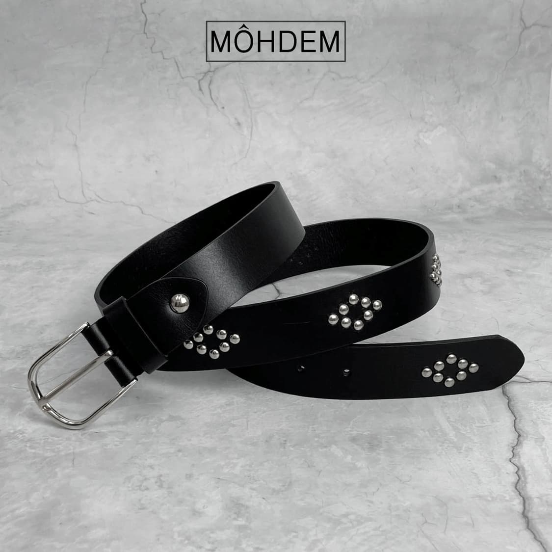 [Unisex] 다이아 스터드 이태리소가죽 벨트 상품이미지8