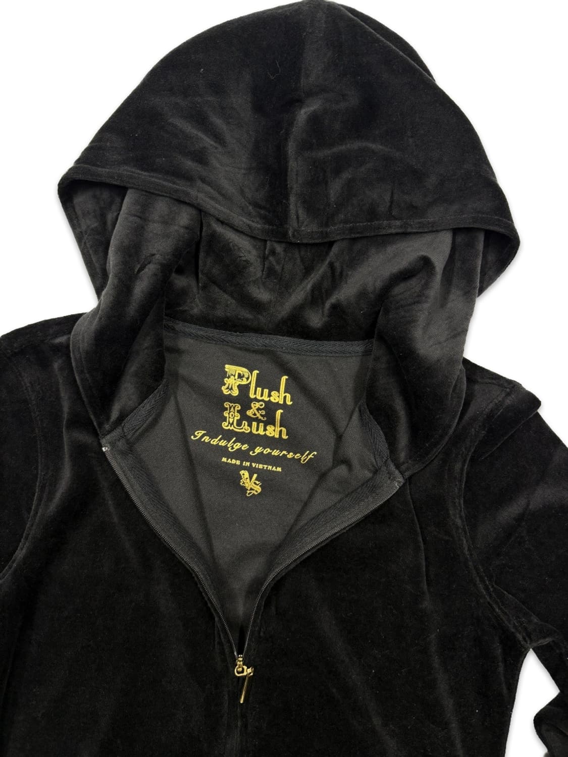 빈티지 블랙 벨벳 후드집업 상품이미지3