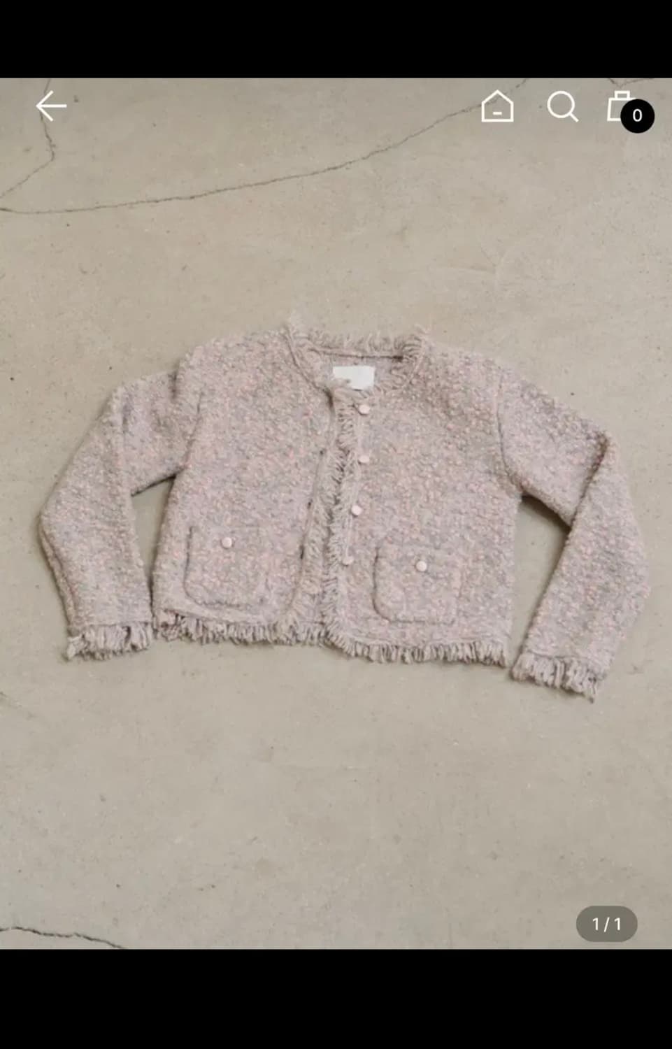 플레따 트위드 fletta Tweed Knit Jacket 핑크그레이 상품이미지1