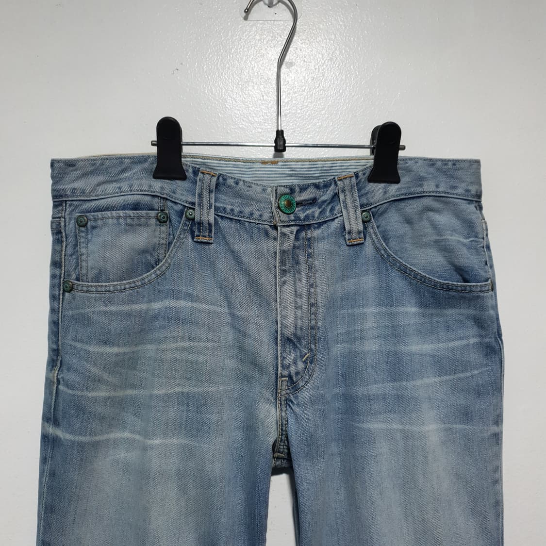 리바이스 PCL16B 연청 부츠컷 위스커 워싱 데님 팬츠 진 (34인치) 상품이미지2