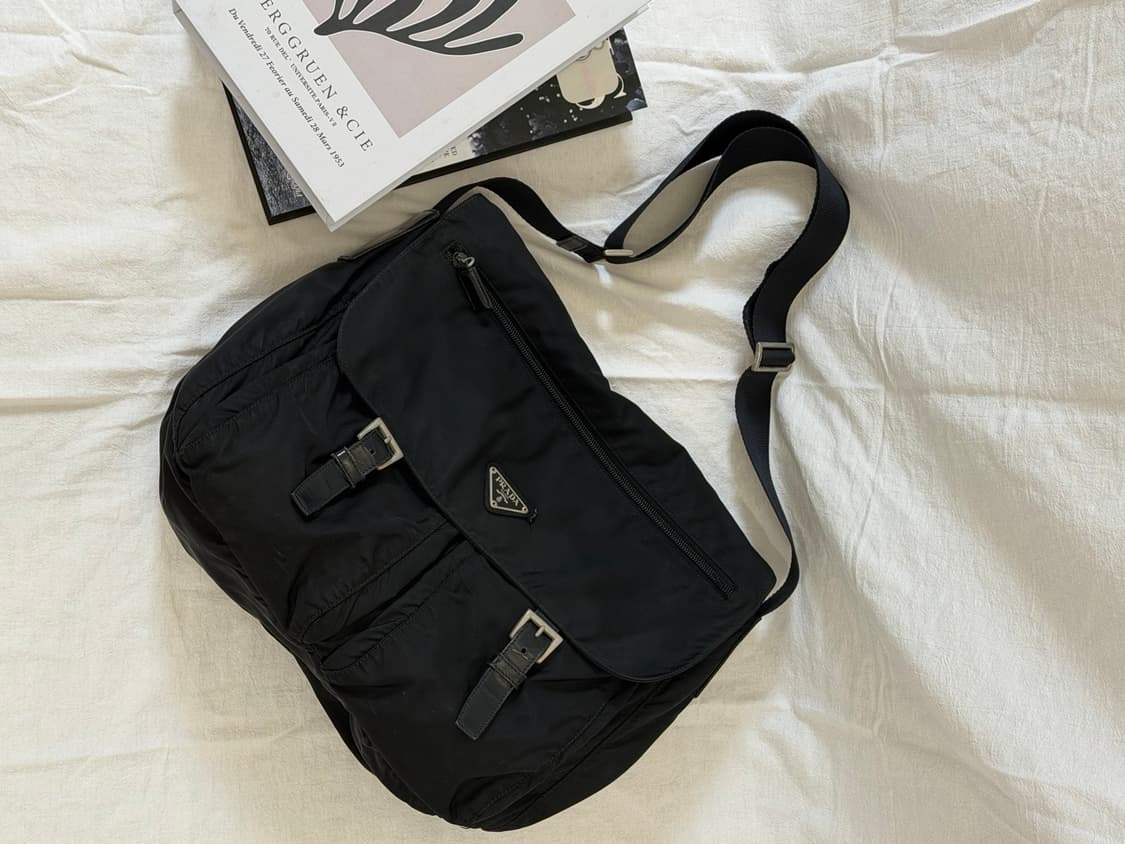 정품 프라다 투포켓 메신저백 크로스백 숄더백 블랙 상품이미지2