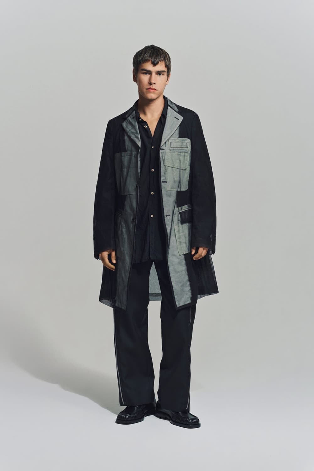 (택있음)25ss 꼼데가르송 옴므플러스 튤 자켓 m(시착 1회) 상품이미지4