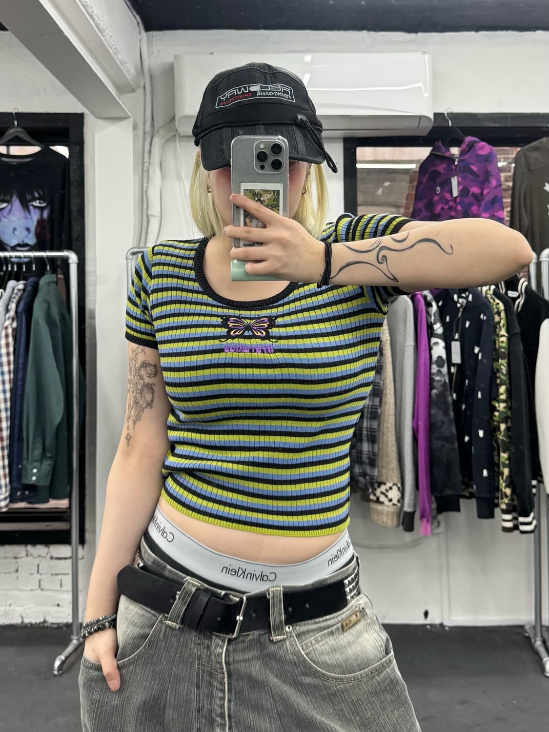 히스테릭 글래머 스트라이프 크롭티 상품이미지1