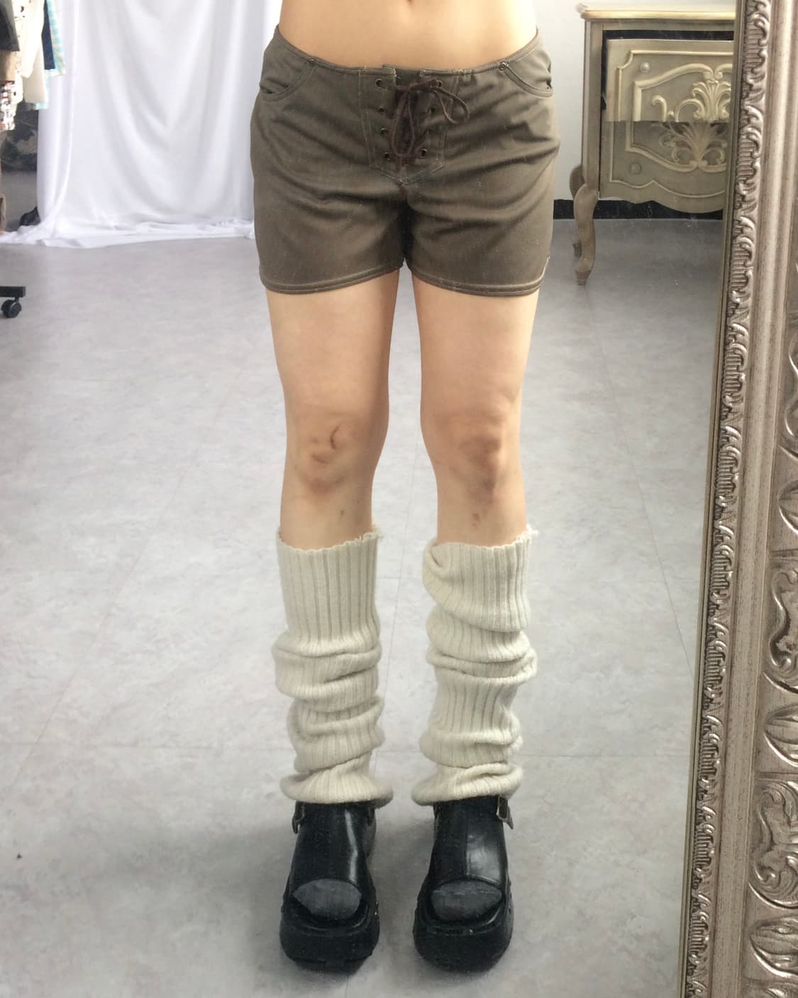 Lace up point short 상품이미지4