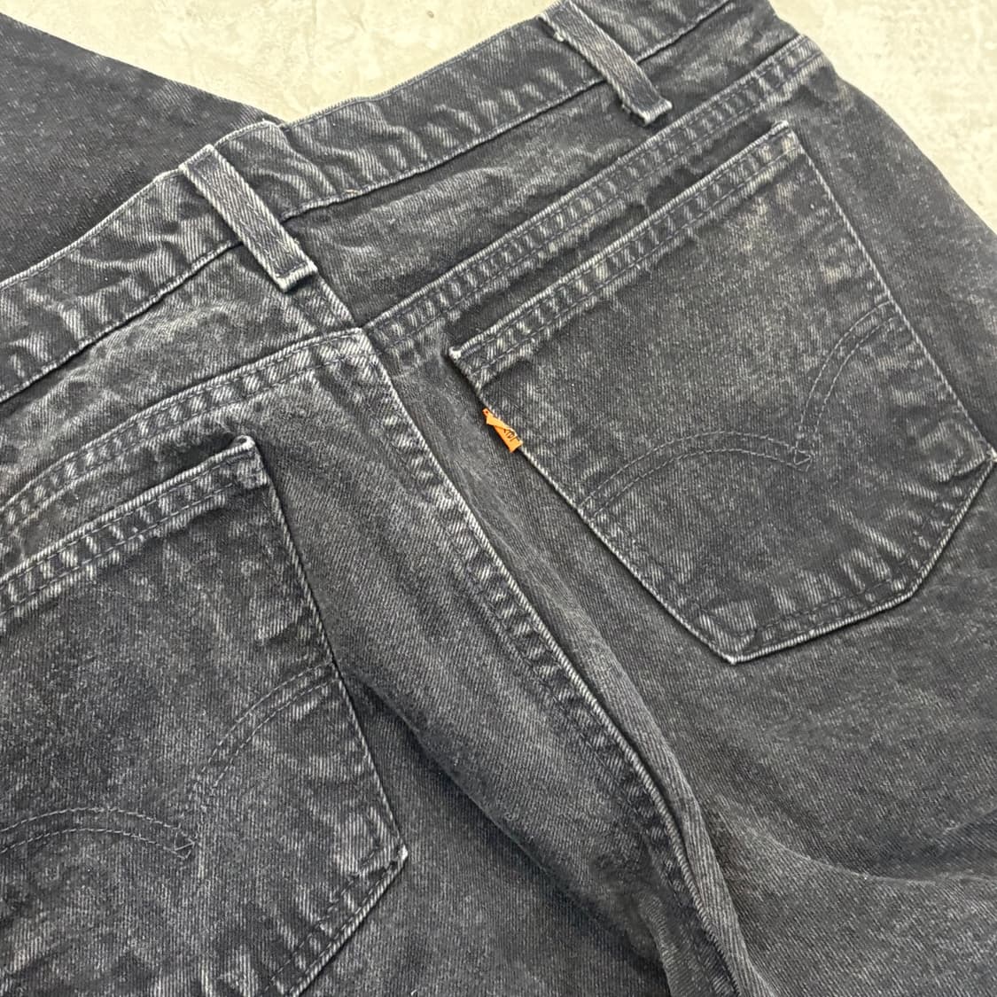 90s USA🇺🇸 리바이스 505 오렌지 탭 블랙 흑청 상품이미지5