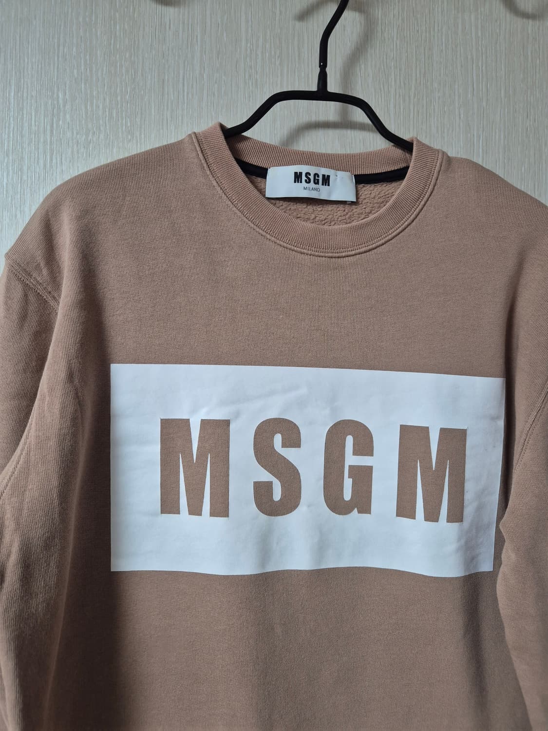 (정품) MSGM 로고 맨투맨 티셔츠 베이지 여성 S 상품이미지3