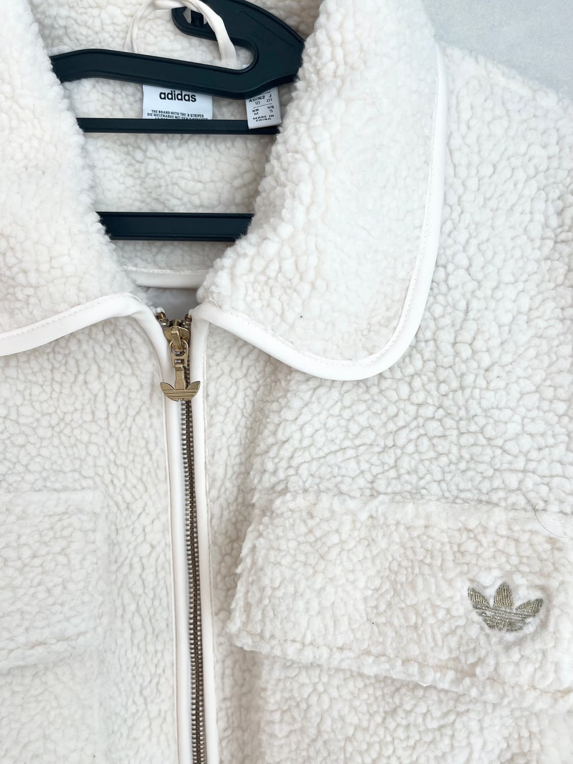 아디다스 쉐르파 후리스 자켓 아이보리/골드 (M) 상품이미지4