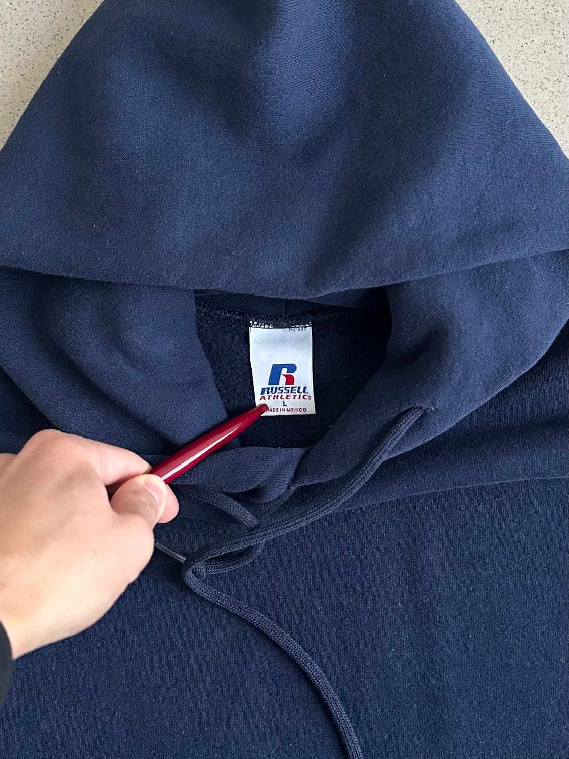 00s 빈티지 러셀 후드 네이비 L 상품이미지6