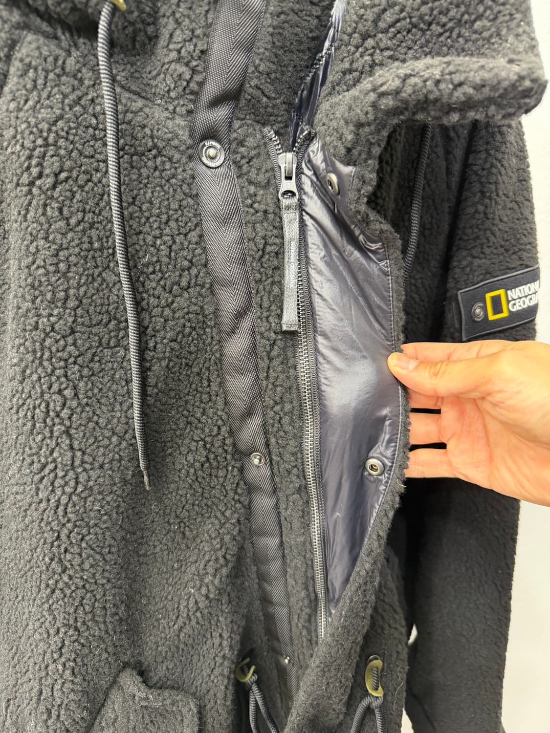 정품) 내셔널지오그래픽 남성 블랙 롱후리스 L 상품이미지5