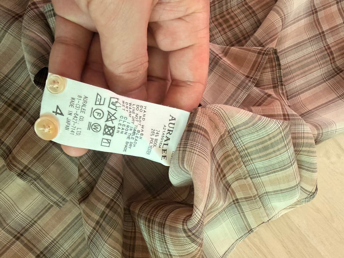 오라리 슈퍼라이트울 체크셔츠 4 상품이미지2