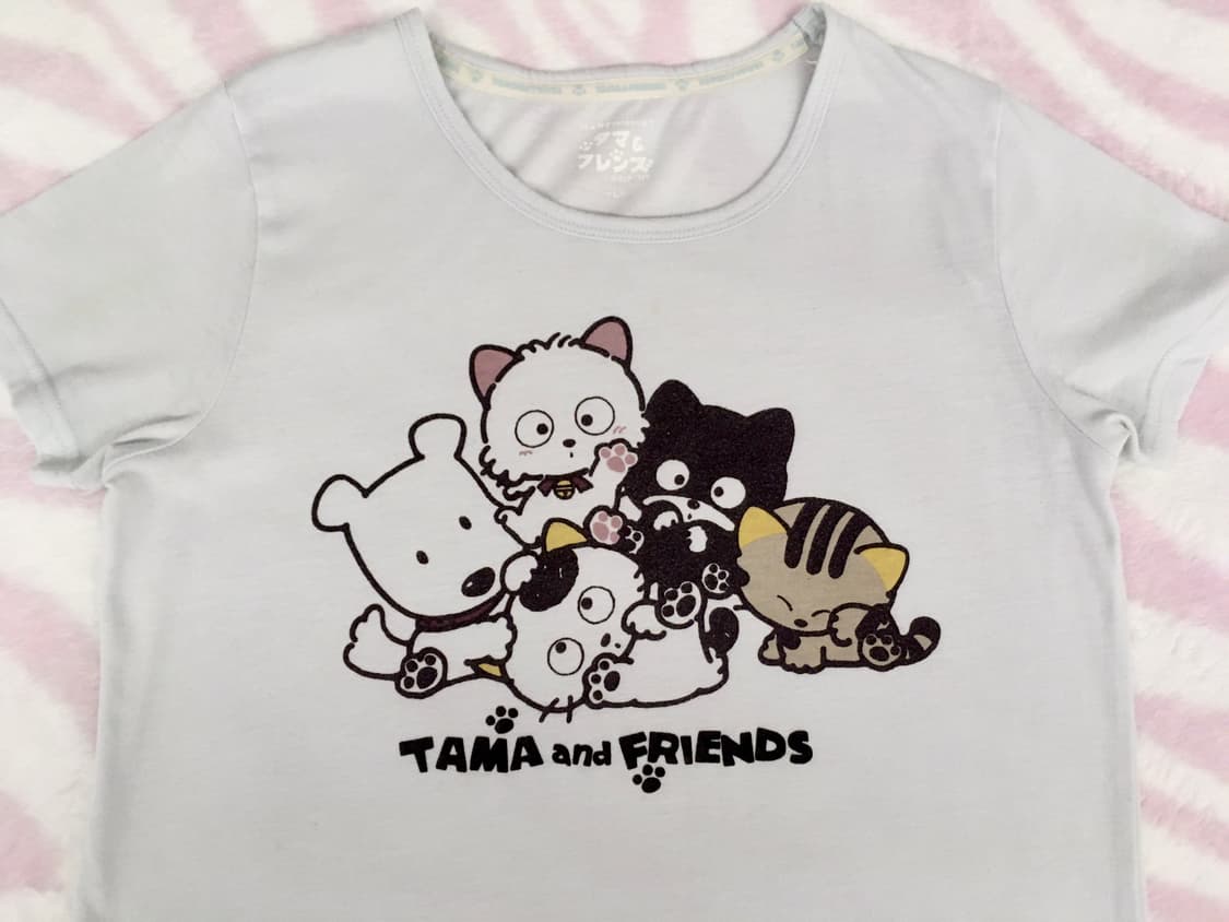 타마앤프렌즈 헤이세이 고전 반팔티셔츠 갸루 고전문구 조지후쿠 상품이미지2