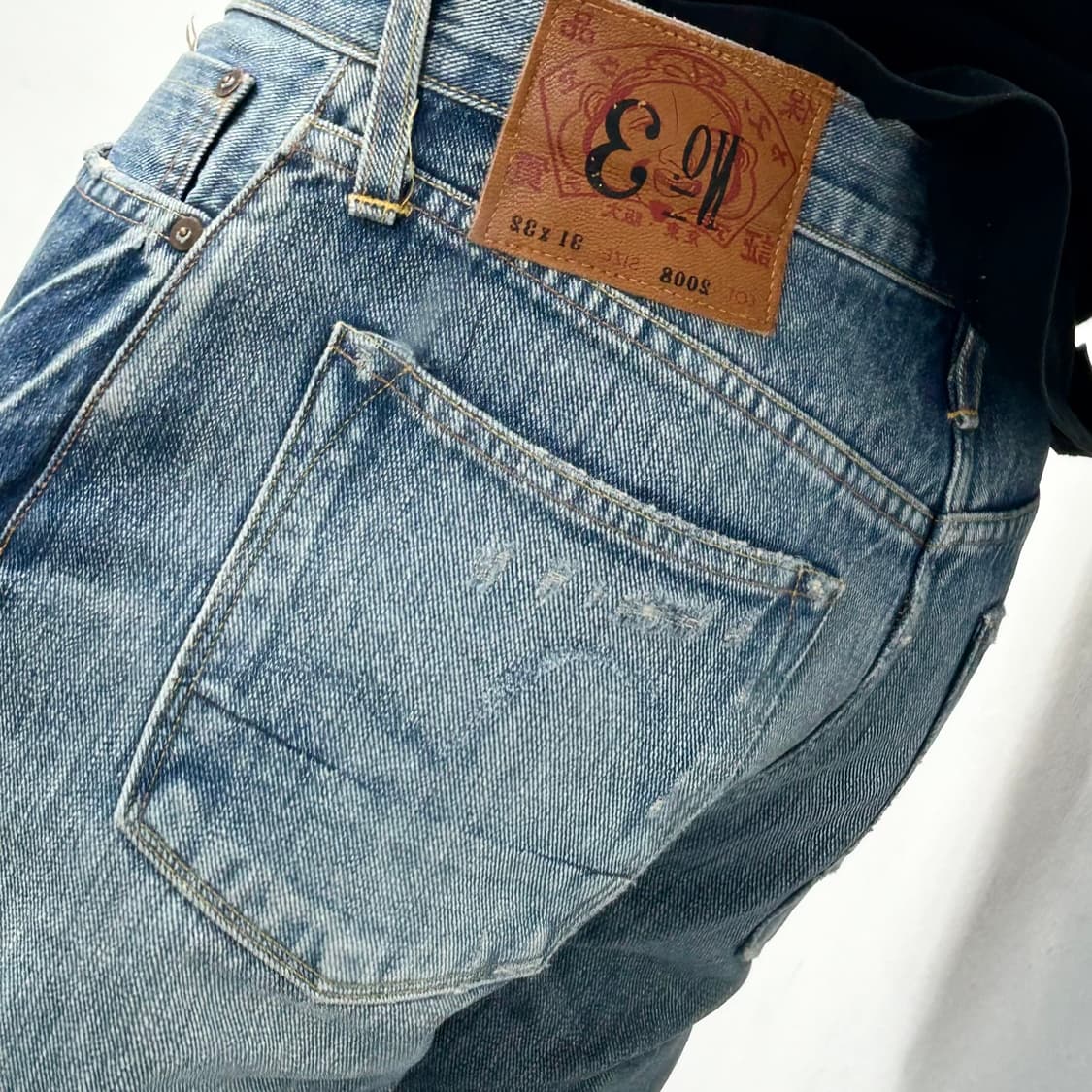 에비수 재팬 야마네 데미지 데님 팬츠 상품이미지3