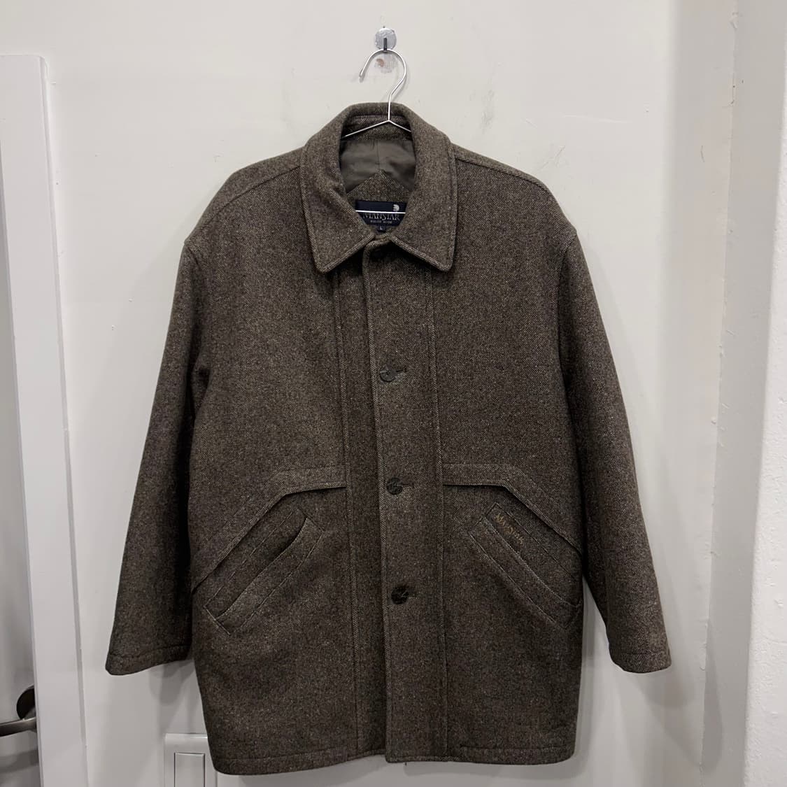 맨스타 절개 카라 퓨어 울 하프코트 상품이미지2