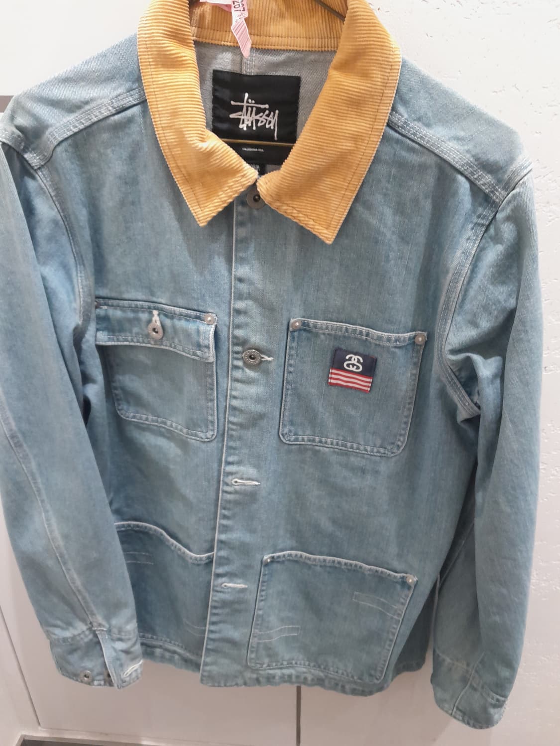 희귀수집 정품 STUSSY 올드스투시 00데님 아카이브자켓M  성조기패치 상품이미지3