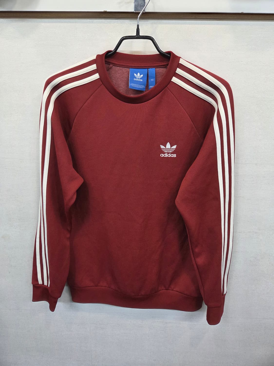 아디다스 슈퍼스타 삼선 크루 맨투맨 L 버건디  상품이미지1