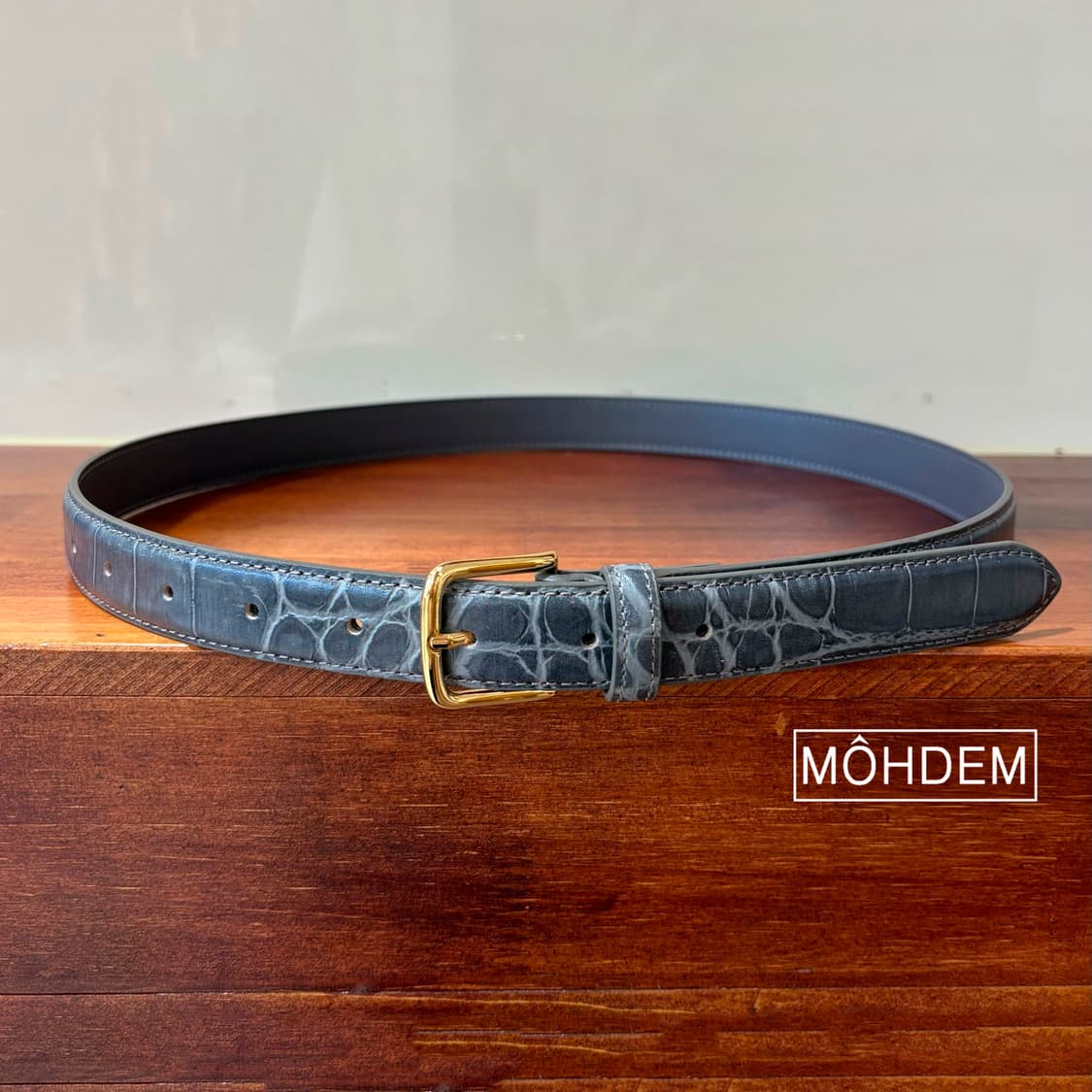 [Unisex] 크로커 레더 골드 벨트 상품이미지2