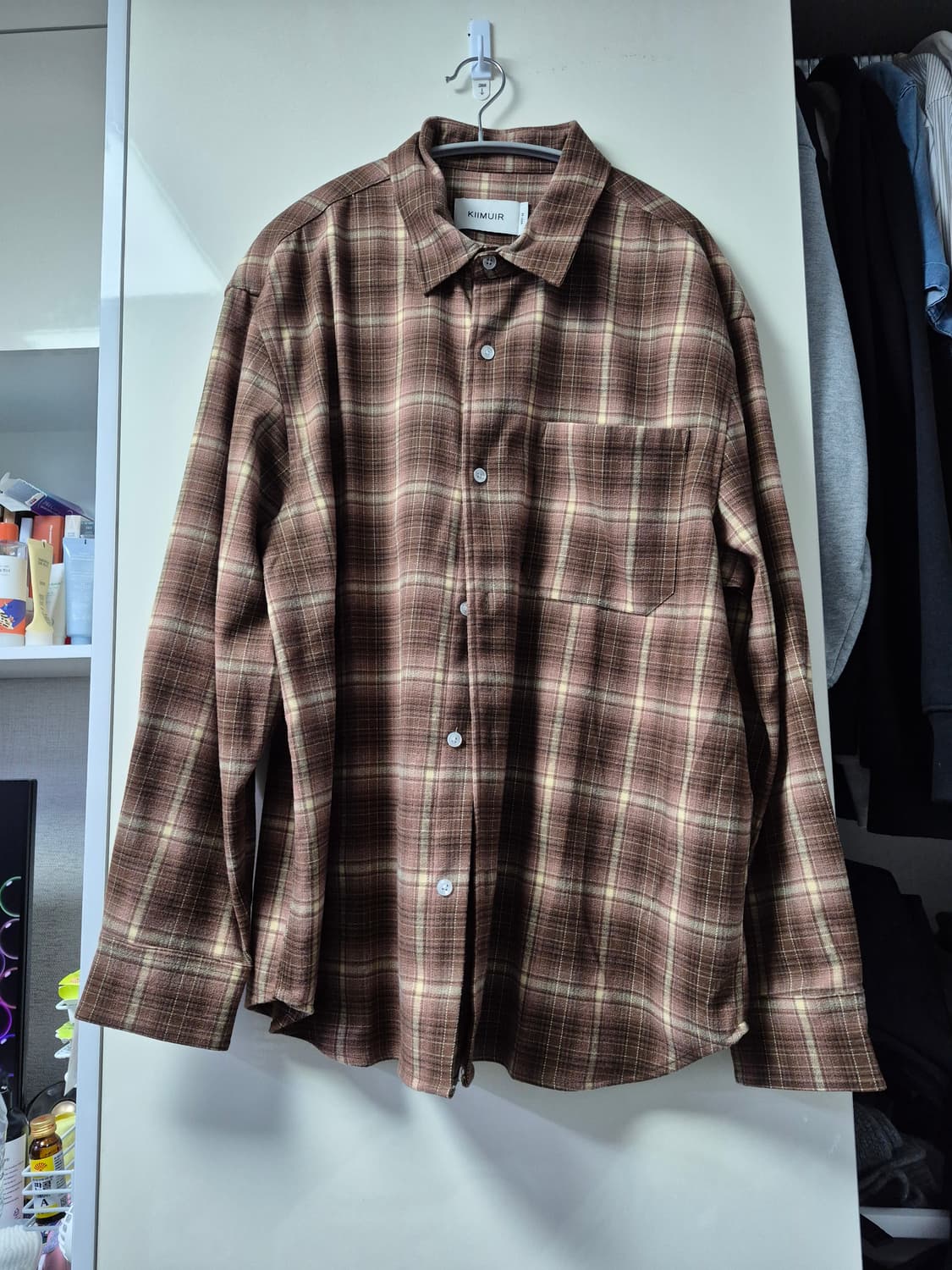 키뮤어_플란넬 체크 셔츠_베이지M 상품이미지3