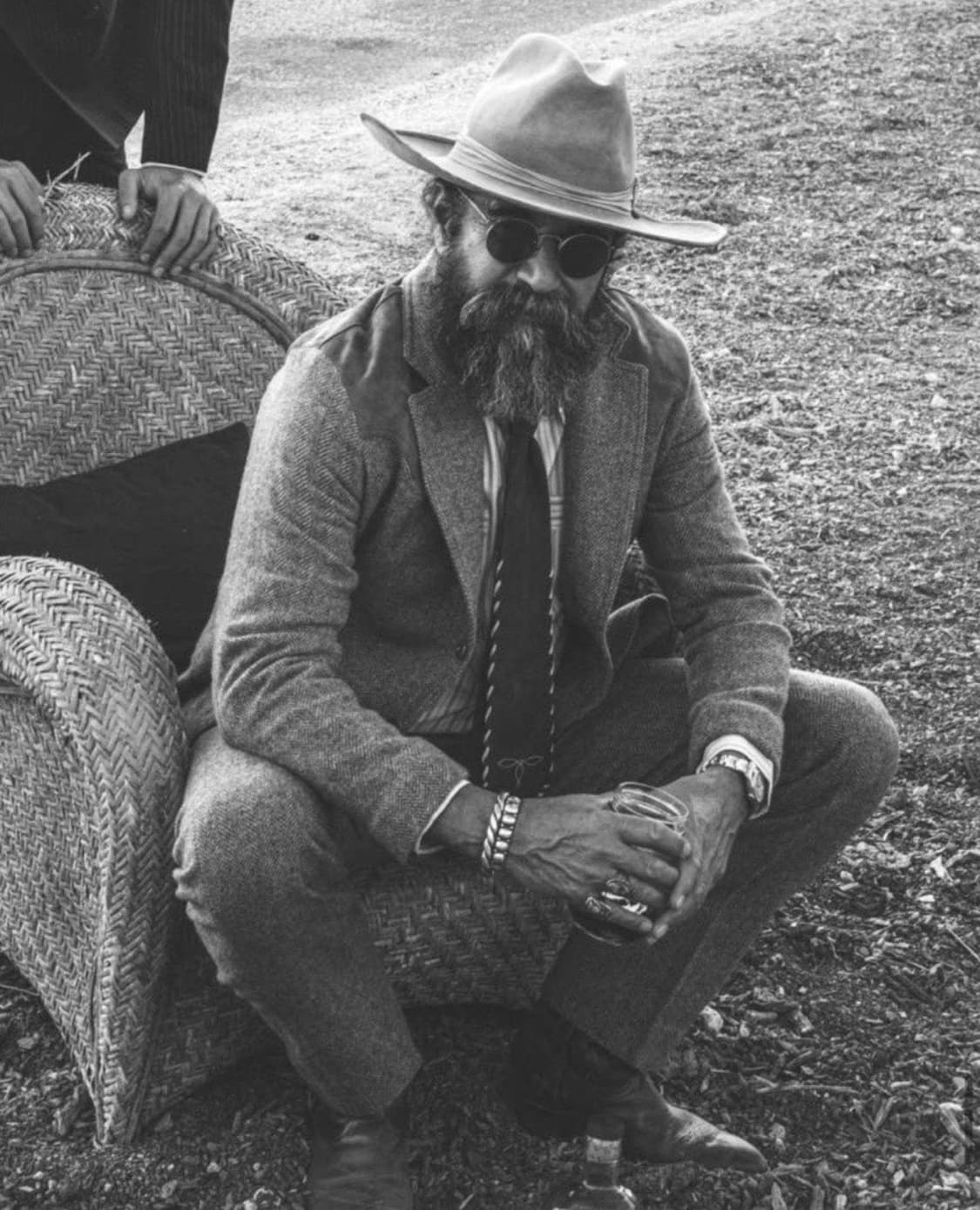 RRL 26SS 언컨스트럭티드 스웨이드 헤링본 웨스턴 블레이저 M 신품 상품이미지7