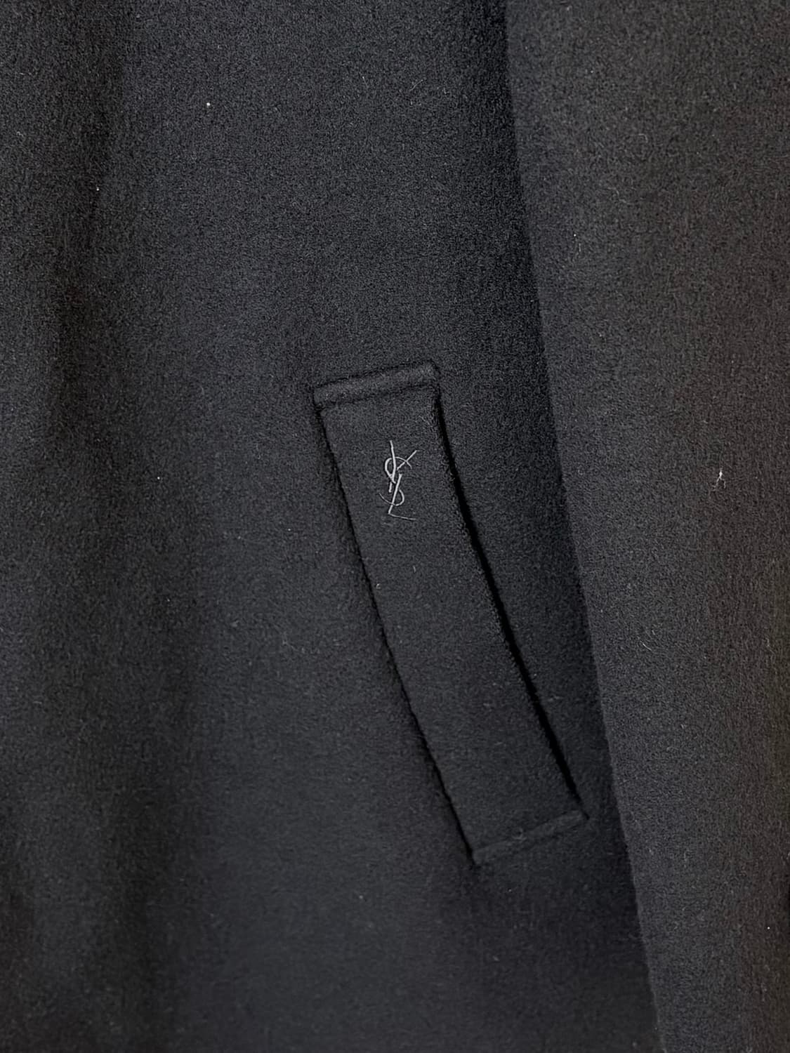 입생로랑 90s 빈티지 울 코트 블랙 상품이미지4